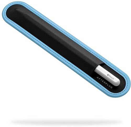 Afterplug Stylus Holder for Apple Pencil 1st & 2nd, USB-C, Pro, and Slim Stylus – Rip-Resistant Elastic Sleeve, Microfiber Base, and 3M Adhesive for Attaching to iPad & Tablet Cases, Sky Blue