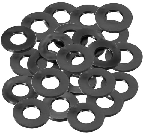 PATIKIL M10 Rubber Flat Washer, 24 Pack 10mm ID 20mm OD 3mm Thick Sealing Spacer Gasket Ring for Faucet Pipe Water Hose Fastener Bolt, Black