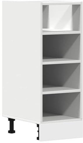 vidaXL Unterschrank Riga Weiß 30x44,5x81,5 cm Holzwerkstoff,Küchenschrank, Gastronomieschrank, Gastro Möbel, Küchenmöbel, Aufbewahrungsschrank