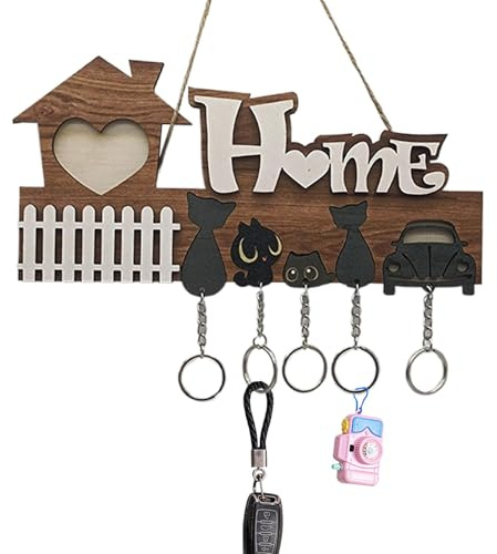 Zasdvn Portachiavi, Portachiavi decorativo per parete, Porta chiavi decorativo in legno, Porta chiavi per montaggio a parete, Organizer per occhiali da sole, Mensola d'ingresso con ganci per