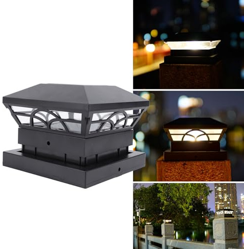 Tnfeeon Solar Pfosten Beleuchtung Im Freien, LED-Deck-Zaun-Kappen-Licht für Posts Patio-Garten Dekoration Warm Weiße Beleuchtung Wasserdicht Solar Betriebene Deck-Zaun-Pfosten-Leuchten