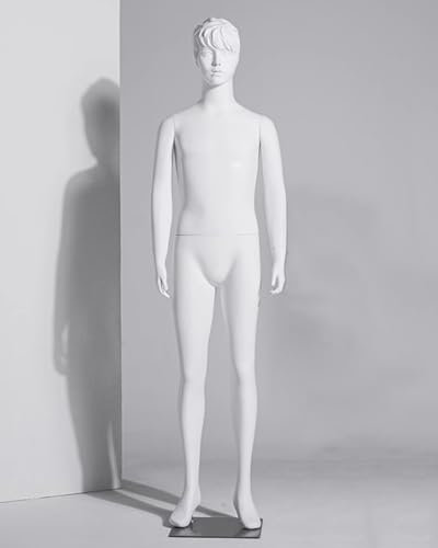 Schaufensterpuppe Stehende Männliche Schaufensterpuppe Torso Kind bis Jugend, Ganzkörper-Schneiderpuppe mit Ständer, Realistische Schaufensterpuppe zur Kleiderpräsentation, Schaufensterpuppen(165cm (6