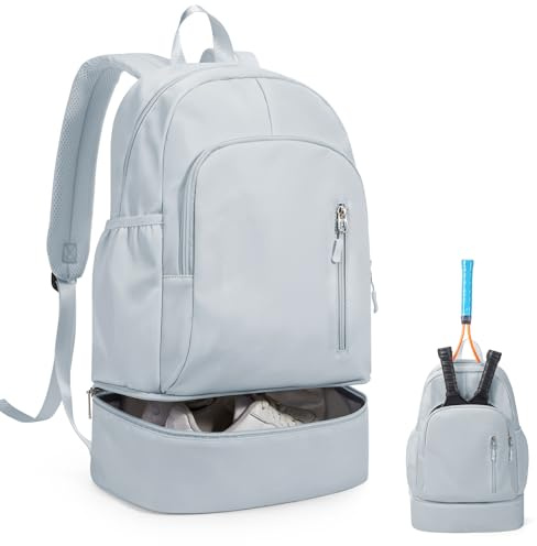 suradar Mochila Deporte Mujer, Mochila de Gimnasio para Mujer con Compartimento para Zapatos, Viaje, Deportiva Bolsa de Gimnasio Natación Yoga Azul Claro