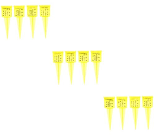 ANDRESLAD 12pièces Pluviomètre Plastique pour Mesure Précise Précipitations Extérieur Outil De Jardin avec Large Et Lecture Facile