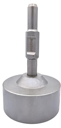 WERHE Battipalo HEX30, Ø 125 mm, Acciaio Inox | testa di battuta per martello demolitore, diametro esterno 145 mm, lunghezza 250 mm, montaggio senza attrezzi