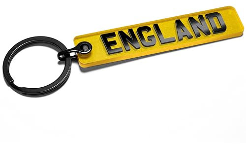 Pixly® England Licence Plate Keychain, Mini UK Number Plate Keyring, Name Key Chain, Car Registration Key Ring, Gift Reg Fob, Gift for Him Her