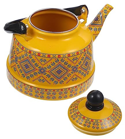 BESPORTBLE Emaille Vintage Haushaltskessel Teekessel Für Zuhause Büro Kochen Mit Griff Teeservierkessel Kochtopf Wasserkocher