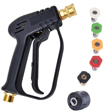 Hochdruckreiniger Pistole 4000 PSI Hochdruckwaschpistole mit 5 Spritzdüsen für Karcher K1-K7 Adapter M22(14mm) Schnittstelle für Böden Wände Mechanischen Ausrüstung Gartenarbeit und Autos