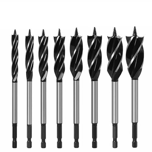 1/4/6/8/9/pezzi 12-35mm Set di punte elicoidali per lavorazione del legno, lunghe quattro fessure, gambo da 6,35mm, punte in carburo, seghe a tazza per serrature di porte, utensili per scanalature in