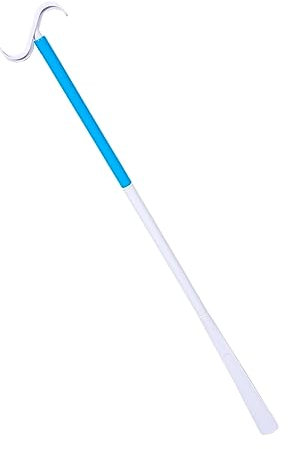 ERINGOGO Detachable Two-in-one Dressing Stick and Long Shoe Lifter, Portable Dressing Aid Helper for Disabled, Elderly, and Pregnant Women, Blue and White Multi-use Sock and Shoe Assistance Pole