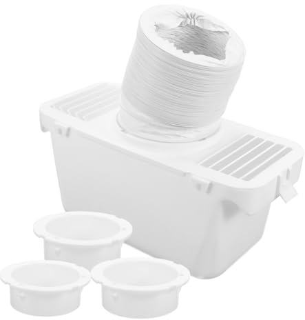 Indoor Dryer Vent Filter Bucket Kit for Drum Dryers, Plastic White | Filters Fine Dirt and Collects Lint and Water, Easy Cleaning for Clothes Drying Maintenance