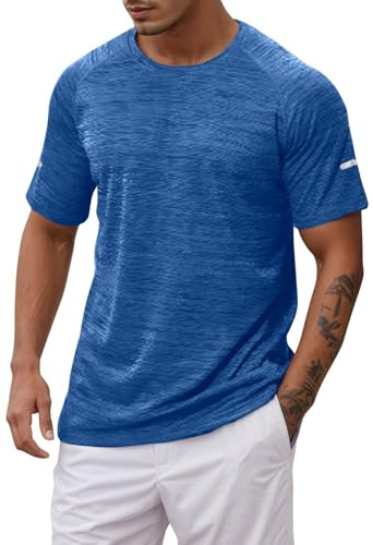Camiseta de hombre Camisetas deportivas para hombre para deporte y fitness. Ajuste holgado, diseño monocolor, perfecto para primavera y verano, camisetas de fitness que absorben la humedad para hombre