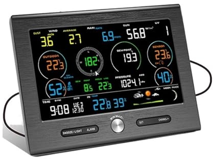 Station Météo WiFi Capteur Extérieur Pluviomètre Prévisions Météo Base Météo Nuage De Température Humidité 8 Canaux Moniteur Précis