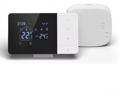 Termostato inalámbrico de caldera con control de calefacción y refrigeración, activación por voz, programación de aplicaciones, precisión de ± 0.5 °C (sin WiFi)