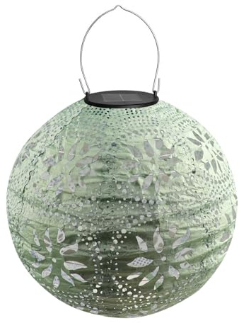 Solar Laternen Tyvek Orange marokkanische Laterne 30 cm Solar Lampions Außen Wetterfest für Garten, Hof, Innenhof, Hochzeit, Halloween Party Dekoration (Grün)