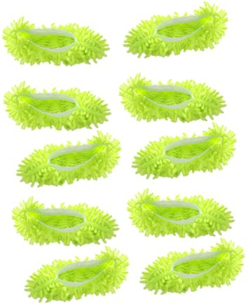 FRCOLOR 10 Piezas Zapatillas Mopa Microfibra Cubrezapatos Lavables para Limpieza de Suelos Hogar Cocina Fácil Uso