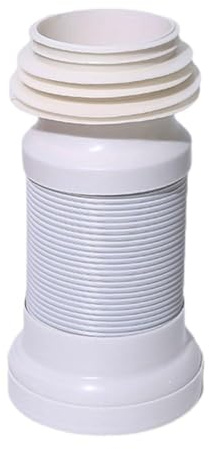 Lawnoval Connettore flessibile per WC in PVC bianco, tubo di scarico estensibile 250-500 mm per un collegamento forte e affidabile
