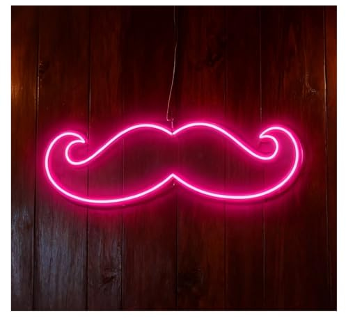 LEMST Luci al Neon Da Parete Insegna Al Neon Con Baffi Per Vetrine Di Negozi Di Barbiere, Decorazioni Per Feste Messicane, Sala Giochi, Negozio, Lampade Decorative Da 38cm