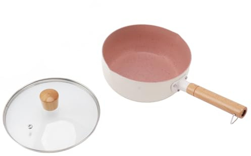 SIXRUN Pentola Piccola in Alluminio Antiaderente per Sana, Casseruola in Pietra di Quarzo per Zuppa di Noodles Istantanei, 5 (22 cm)