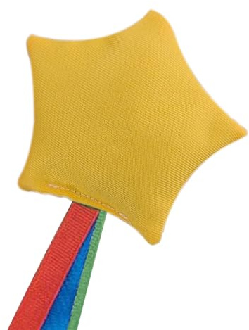 Tossing Bean Bags, Star Bean Bags Throwing Toy with Ribbons, Toss Game Weights for Carnival Camping Classroom Indoor Outdoor Play, Durable Beans Bag Set with Fun Skill Games
