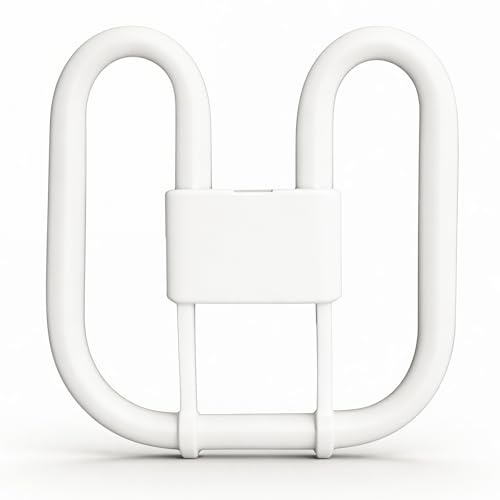 GR10q 4 Pin 16W 3500K Warm White Compact Fluorescent Bulb, CFL Save Square 4 Pin Lamp Bathroom Light Bulb, Flat Butterfly Bulb for Flush Ceiling Light, Home, AC 230V(Small Size:13.3cm*13.3cm)