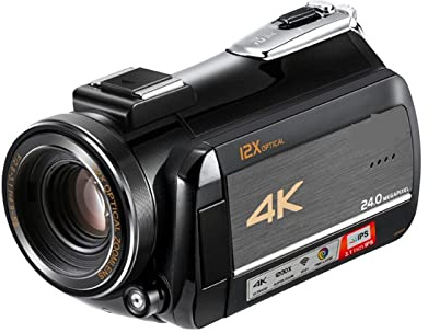 Videocamera, Videocamera Vlog for videocamera for i video di ripresa della registrazione vlog AC5 Professionale 4K 12x Telecamere Optical Zoom Live Stream(Standard package)