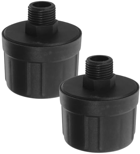 HOMOCONO Filtro de Admisión para Compresores de Aire de Plástico Abs, Accesorio Silencioso sin Aceite Compatible Generadores y Sopladores, Paquete de 2 Piezas Negras