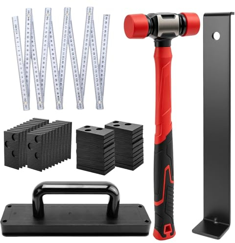 Rierousy Laminat Verlegeset, Vinyl-Bodenplattenwerkzeuge, Laminatboden Set Vinylboden Professionelle für Klick Vinyl Verlegung – Einfache Installation für Laminatboden