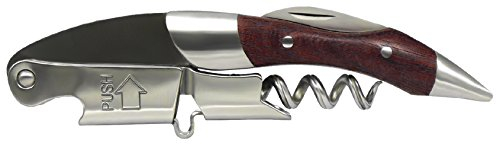 Prestige Coutale - Sacacorchos de bolsillo con doble palanca, mango de madera