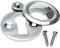 Escutcheon de llave cubierta cromada – Orificio redondo para puerta principal – Tapa de bloqueo de placa