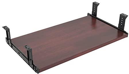 FRMSAET Möbler Tillbehör Kontorsprodukter Kostymer Hårdvara 53cm / 60cm / 76cm Tangentbordslåda Trähållare under skrivbord Justerbar höjdplattform. (60cm, Mahogny)