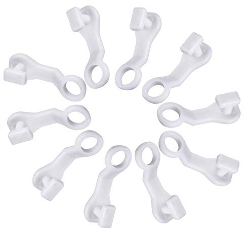 Merriway BH06731 (30 Pcs) White Plastic Curtain Track Rail Gliders Hooks White to Fit Swish Nove Deluxe Track - Pack of 30 Pieces