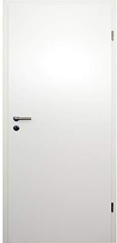 HORI Zimmertür Komplettset mit Zarge und Türdrücker I Innentür weiß lackiert I Höhe 198,5 cm - 735 mm - DIN Rechts - Wandstärke: 220 mm (218-237 mm) mm