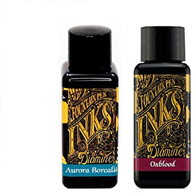 Diamine Füllfederhalter-Tinte, 30 ml, Oxblood & Aurora Borealis, 2 Stück