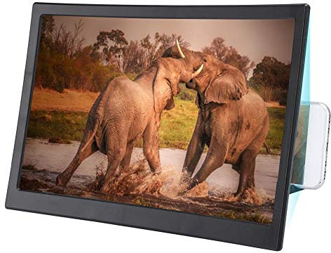 Curve Screen Magnifier for Cell Phone, 12'' HD Amplifier Foldable Phone Stand Suitable for All Smartphones Movies, Videos, and Gaming