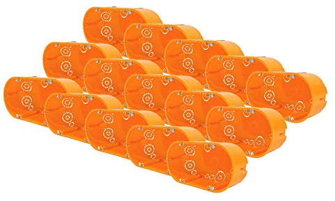 F-tronic 15 Stk Schalterdosen Gerätedosen Hohlwanddosen IP30 Unterputz 136x68x47mm Orange Polypropylen