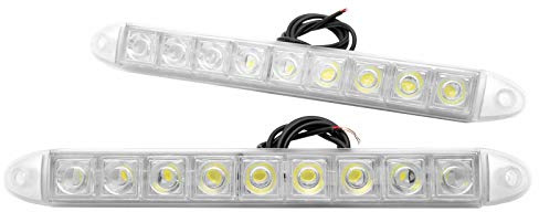 Riloer Lot de 2 feux de circulation diurne 9LED haute puissance, feux de route universels brouillard lumière de bande de voiture blanche à DRL conduisant des feux de jour antibrouillard