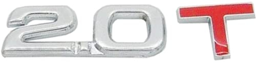 Schriftzug 2.0 T Metall Emblem Logo Auto Sticker Aufkleber 2.0 Silber Rot