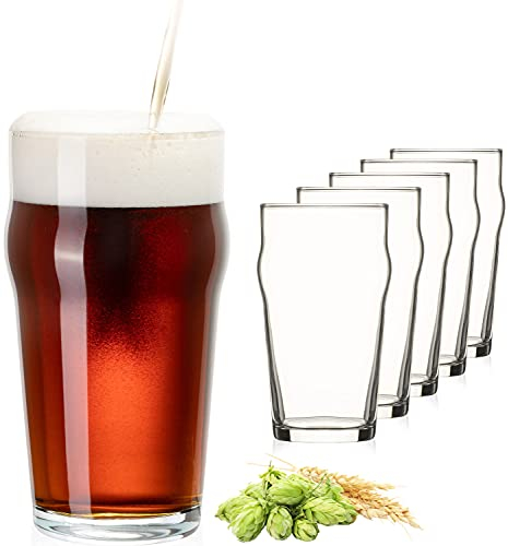 PLATINUX Juego de 6 vasos de cerveza de 500 ml (máx. 568 ml)