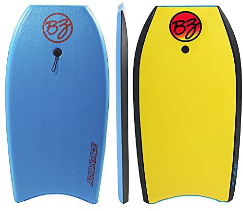 BZ Bodyboards Boogie Board Advantage EPS Core, HDPE Slick, Crescent Tail, Graphic Slick, Includes Leash for Men, Women, Kids - Durable, Surfing Waves Ocean Summer Fun Beach Water Body Board
