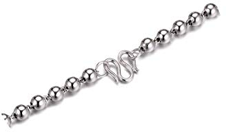 Whoiy Kugelkette Versilbert für Damen, Silber Halskette Frauen Breit 5MM Gothic Hip Hop Ketten Edelstahlkette Halskette