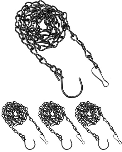 QWORK Pack of 4 90 cm Chains for Hanging, Hanging Basket Chains, for Outdoor Use by Bird House, Plant Baskets