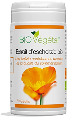 Phytosud Extrait d'Escholtzia Bio titré en californidine pour la qualité du sommeil - 60 gélules - Fabrication Française