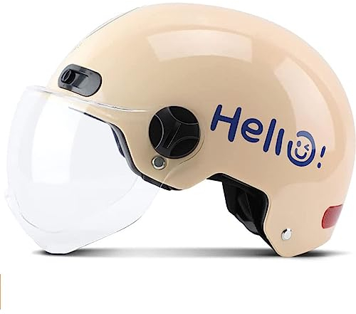 RUYICZB Halbhelm, Motorrad, Offenes Gesicht, Halbhelm, Modisch, Niedlich, Retro, Für Erwachsene, Jugendliche, Mädchen, Frauen, Street Cruiser, Roller, Motorradhelm, DOT-Geprüft,B