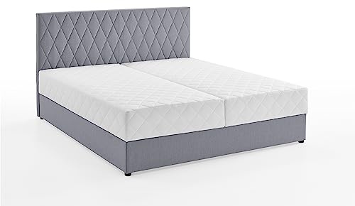 Atlantic Home Collection Stauraumbett Benita, mit Taschenfederkern 160 x 200 cm Hellgrau