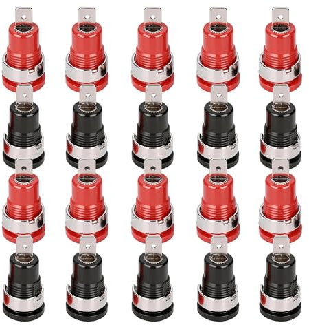 10 Pares De Enchufe Tipo Banana De 4 Mm, Tipo De Retorno Seguro, Enchufe Tipo Banana Niquelado, Enchufe Tipo Banana De Baja Resistencia Para Equipos Industriales Electrónicos
