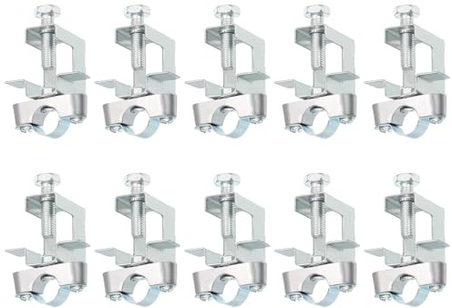 QUARKZMAN 10 Stück Rohrschelle mit Trägerklemme für 5/8 (16mm) | Rohrhalterung Kabelhalter für I-Träger, Rohr, Kabel