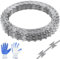 VEVOR Alambre de Espino 45 m 3 Rollos de Alambre de Espino Galvanizado en Caliente Malla de Alambre Protección Anti-Intrusión Cuchillas de Espino Afiladas con Guantes Protectores para Jardín, Balcón
