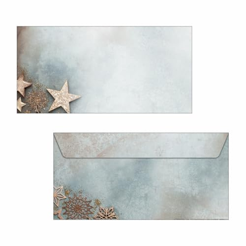 SIGEL Weihnachts Briefumschläge Glamorous Christmas DIN lang 50 Stück | DU430, Aus nachhaltigem Papier mit gummiertem Verschluss