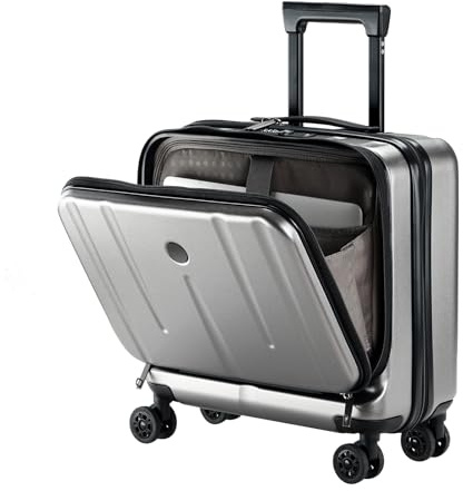 Kaleenie 16-Zoll-Handgepäck Koffer, ABS+PC Aktenkoffer mit 2 Laptopfächern | für 14/15-Zoll-Laptops,Leichter Hartschalen Gepäck,leisen Spinner-Rollen,den Weg zur Arbeit oder Geschäftsreise